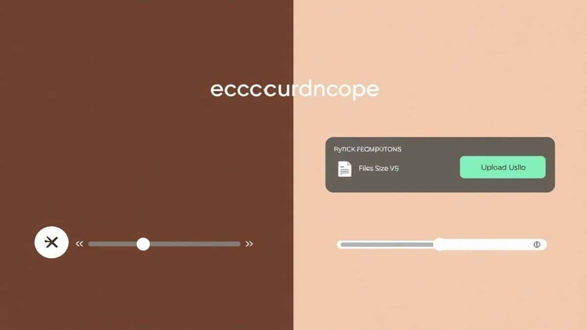 modern online audio compression tool interface with upload button and file size reduction display clean minimalist design
