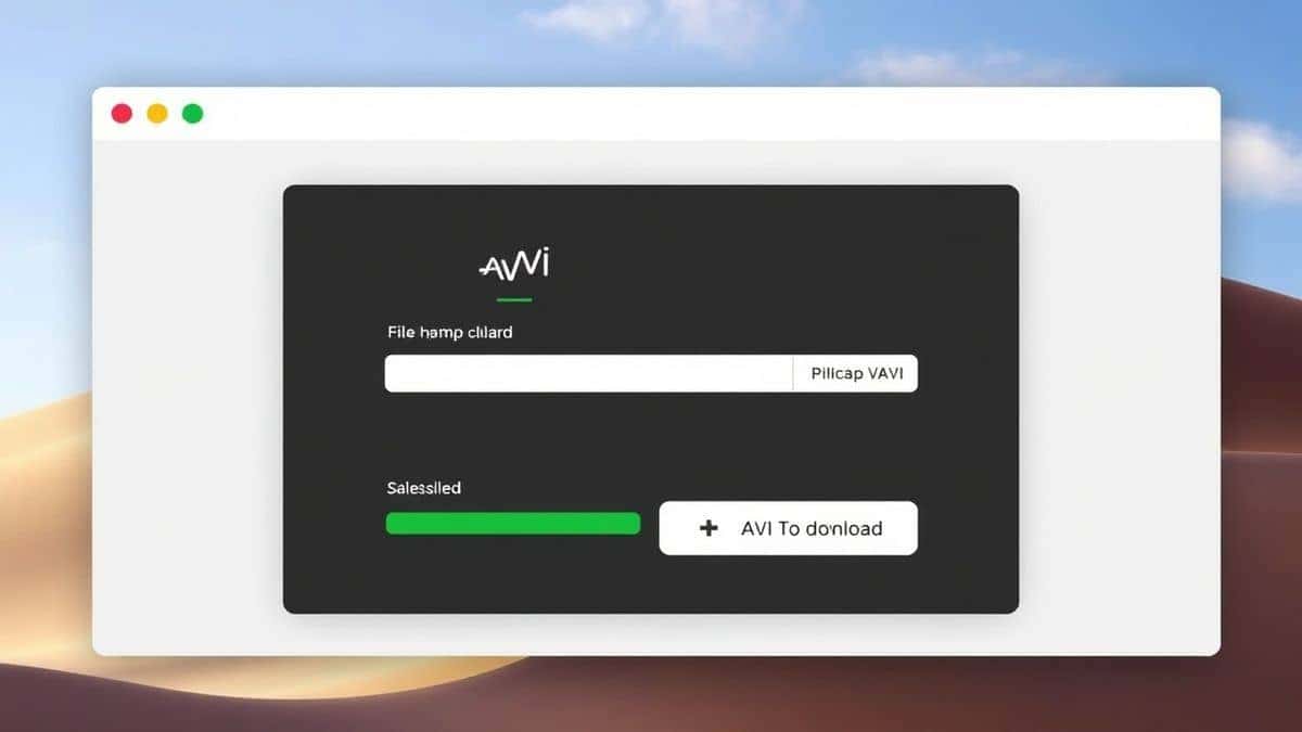 modern online file compression tool interface showing AVI file upload progress bar and download button with file size reduction display