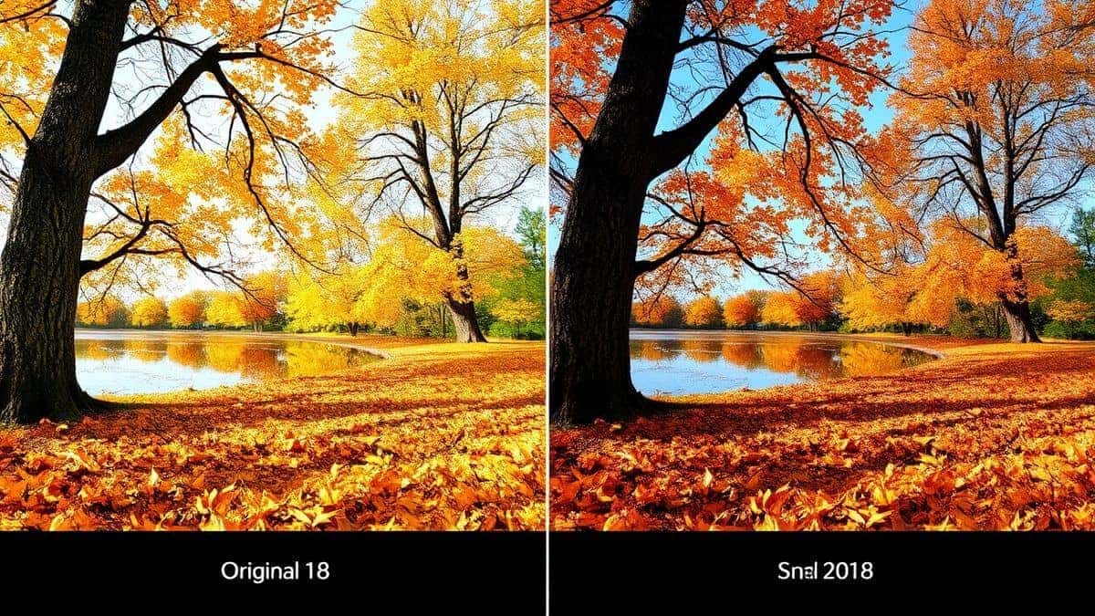 split screen comparison showing original image versus compressed 500KB version with zoomed details highlighting no quality loss