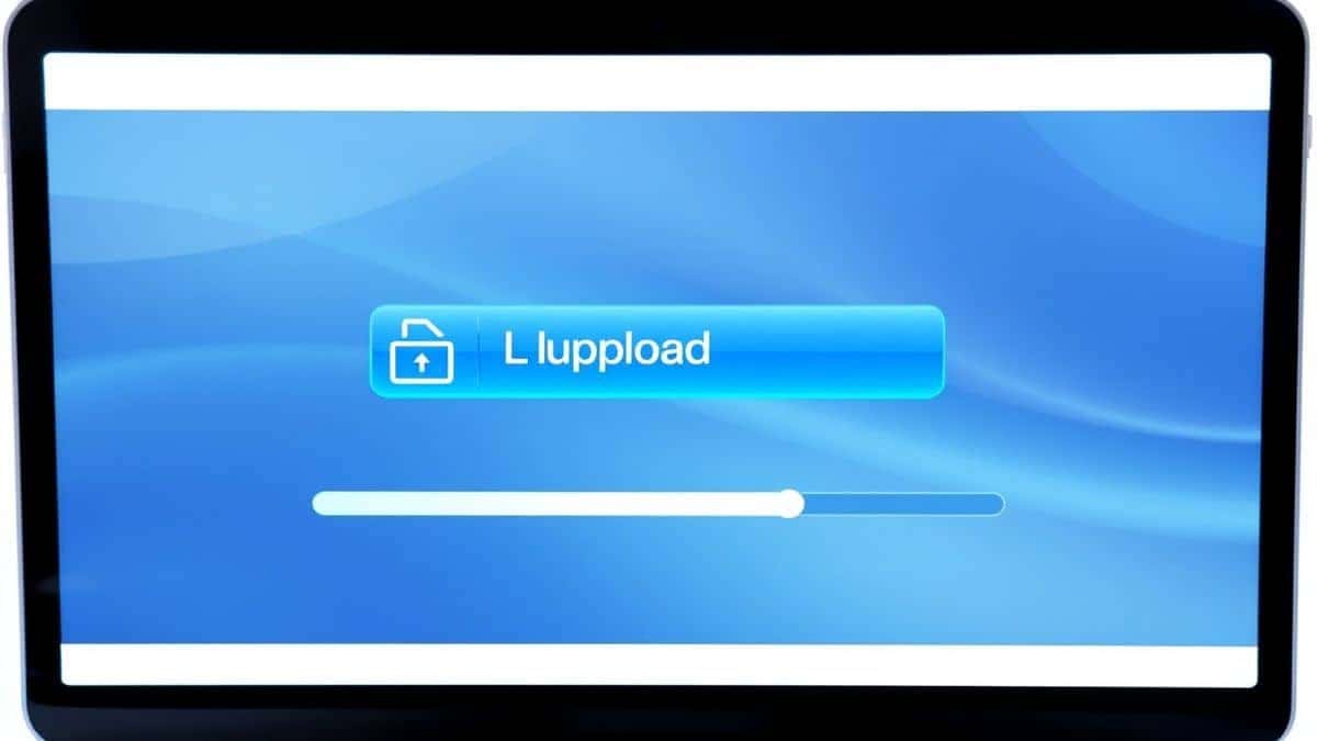 modern online file compression tool interface showing upload button and file size slider on a clean white background with blue accent colors