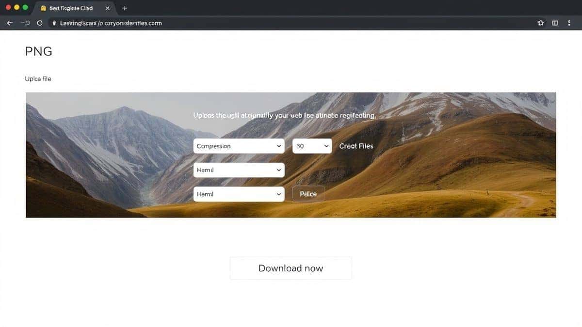 modern online file compression tool interface showing upload button and file size reducer with clean UI on a laptop screen